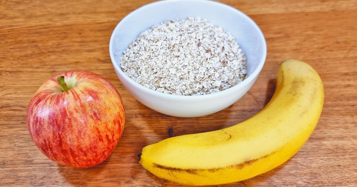 bolo de aveia com maçã e banana