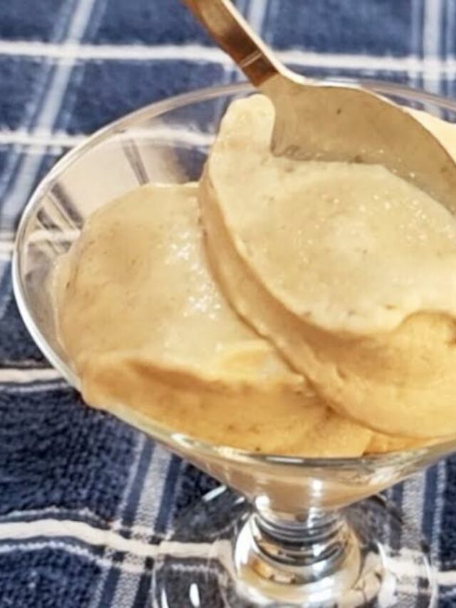 Sobremesa Simples Sem Açúcar! Sorvete Cremoso de Queijo e Banana!