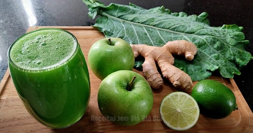 Benefícios do Suco Detox de Couve, Maçã, Limão e Gengibre