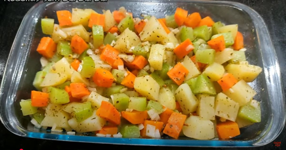 Salada de Legumes Cozidos com Molho Chimichurri