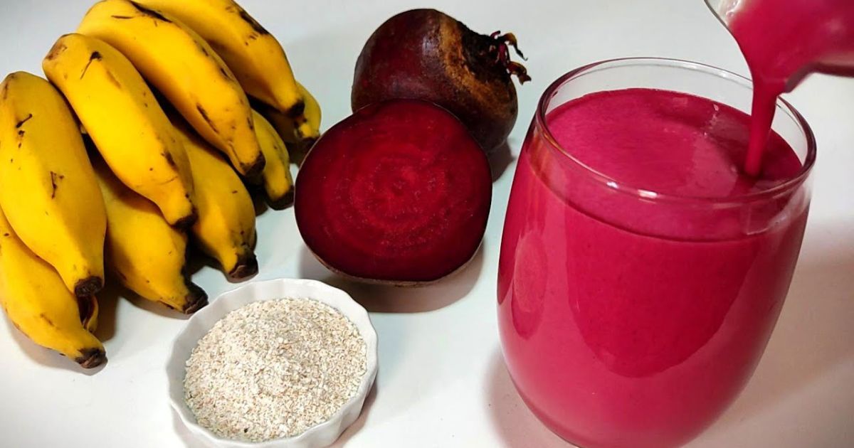 Smoothie de Banana, Beterraba e Aveia Energia e Saúde em um Copo