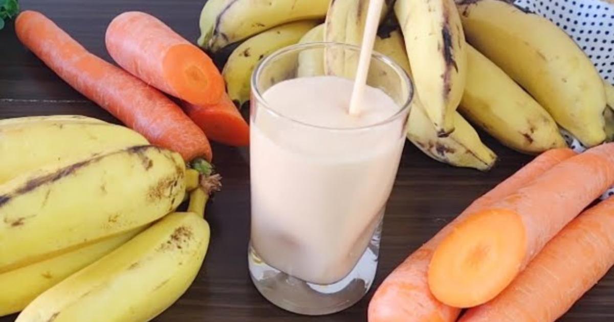 Suco de cenoura com banana, delicioso e cheio de benefícios para a saúde!