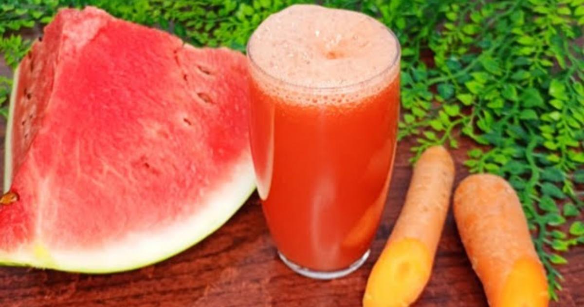 Suco de melancia com cenoura: refrescante, nutritivo e cheio de benefícios para a saúde.