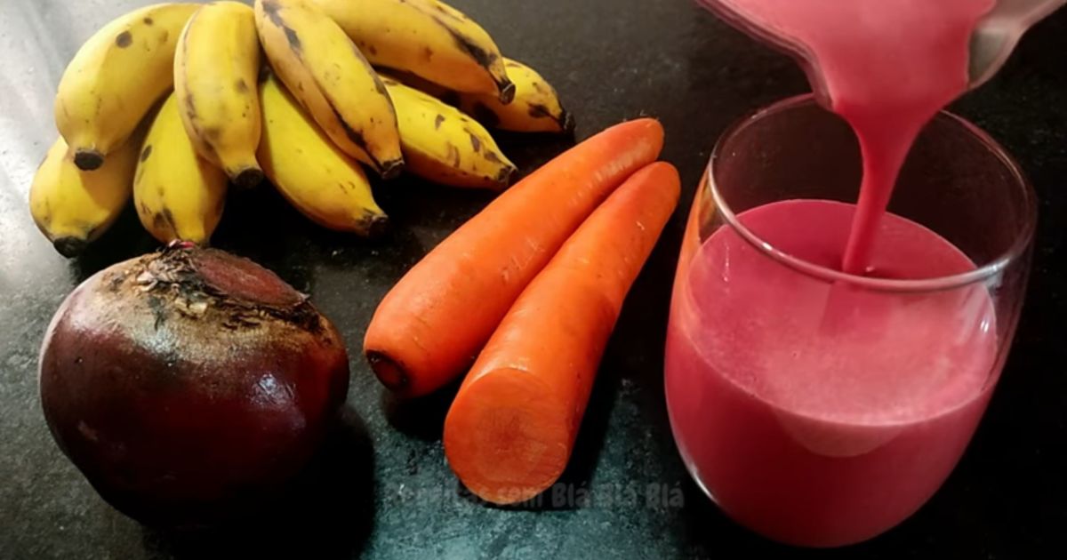 Vitamina de Banana com Beterraba e Cenoura Receita e Benefícios!