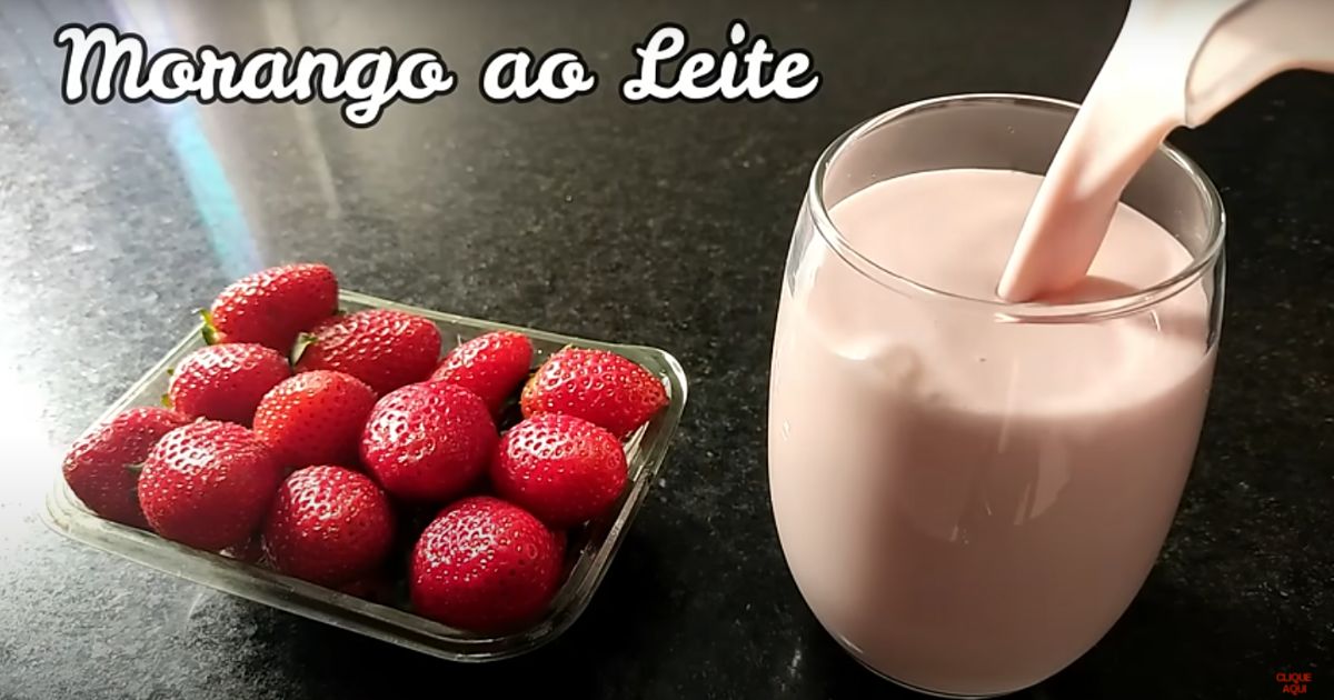 Vitamina de Morango ao Leite Receita Fácil e Rápida