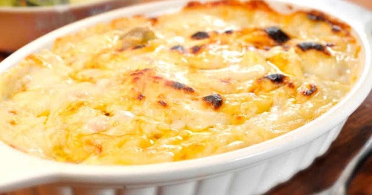 Gratinado de palmito low carb fácil, cremoso e sem farinha