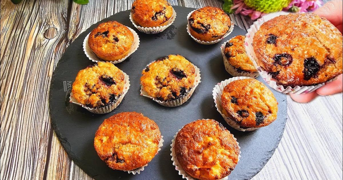 Muffins diet sem culpa com aveia, maçã e mirtilos, uma opção deliciosa e saudável!