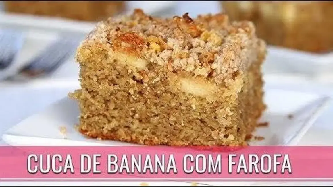 Receita de Cuca de Banana com Farofa de Liquidificador Saudável e Deliciosa