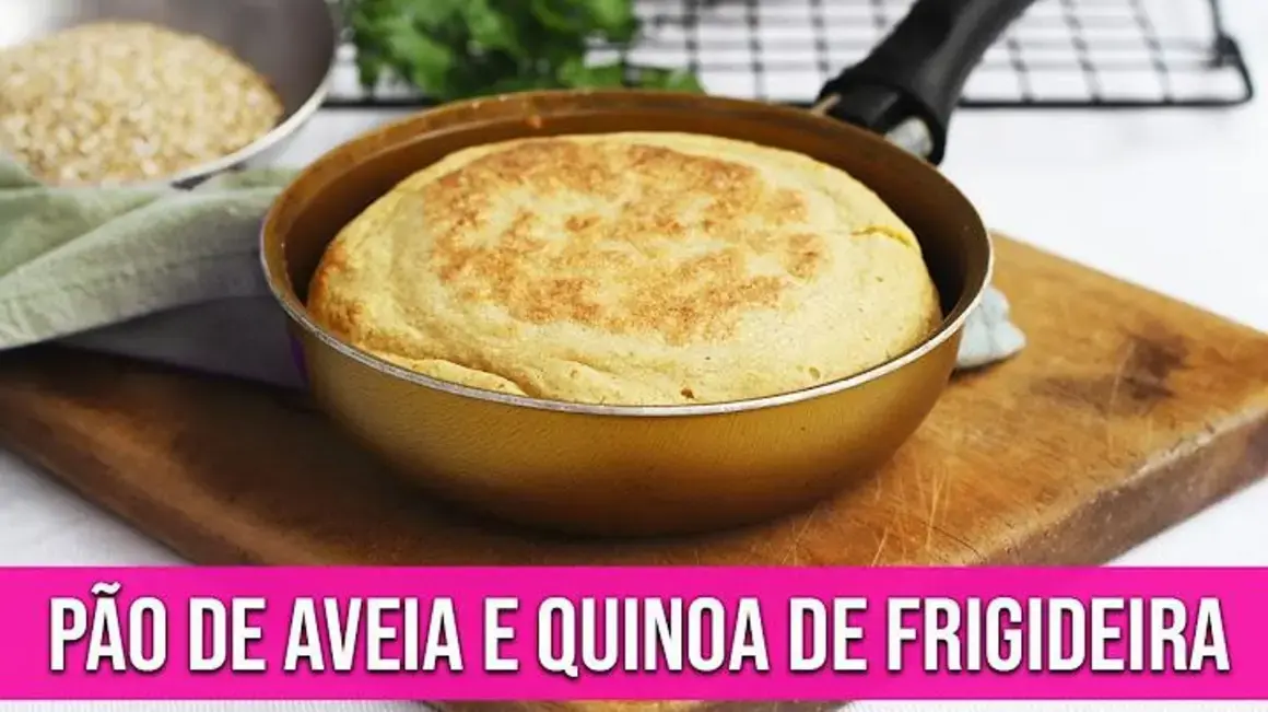 Receita de Pão de Frigideira de Aveia e Quinoa Sem Glúten e Sem Leite