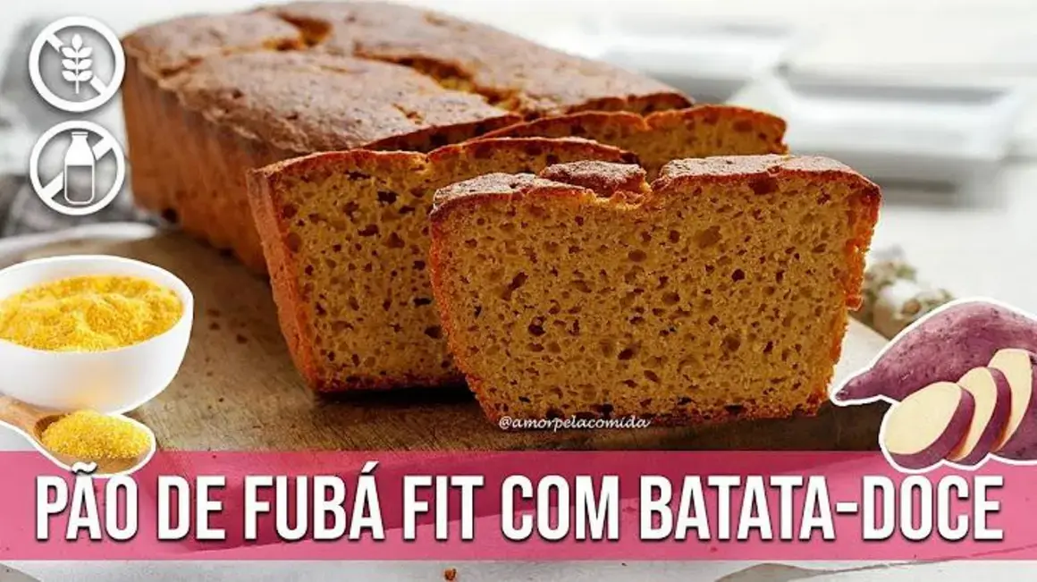 Receita de Pão de Fubá Fit com Batata-Doce Sem Glúten e Sem Lactose