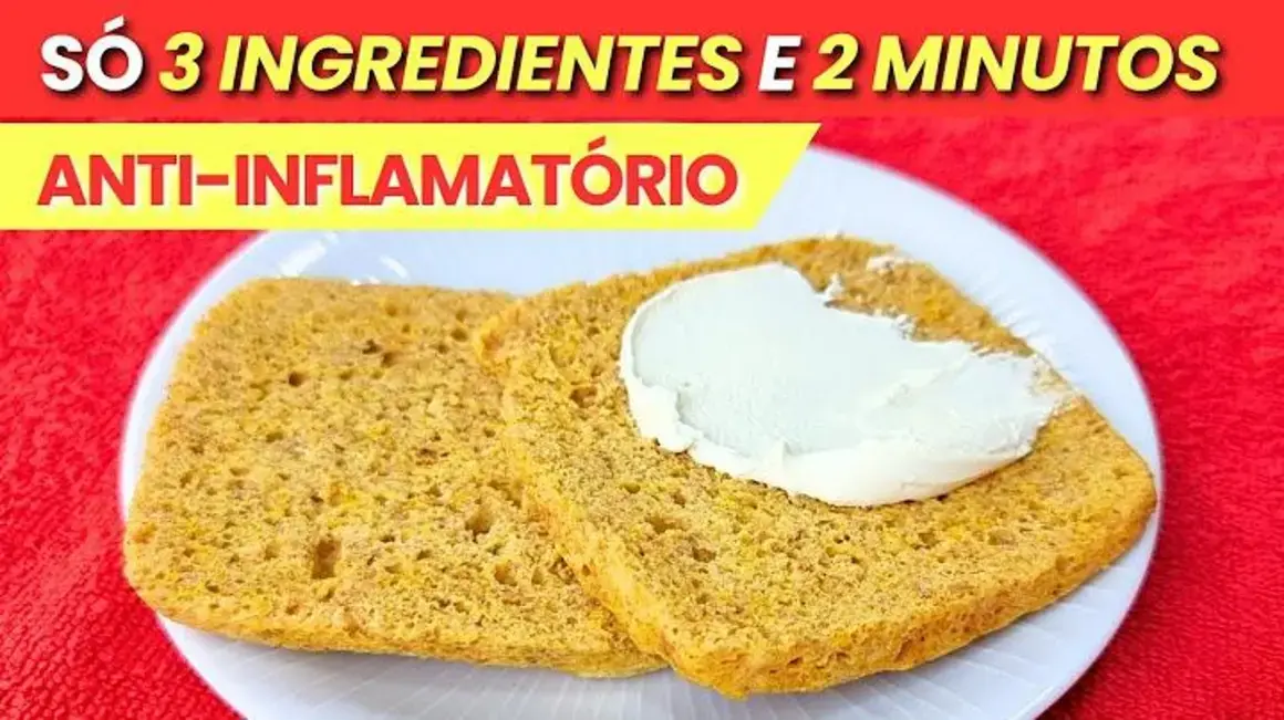 Receita de Pão Zero Carboidratos Anti-inflamatório em 2 Minutos e 3 Ingredientes