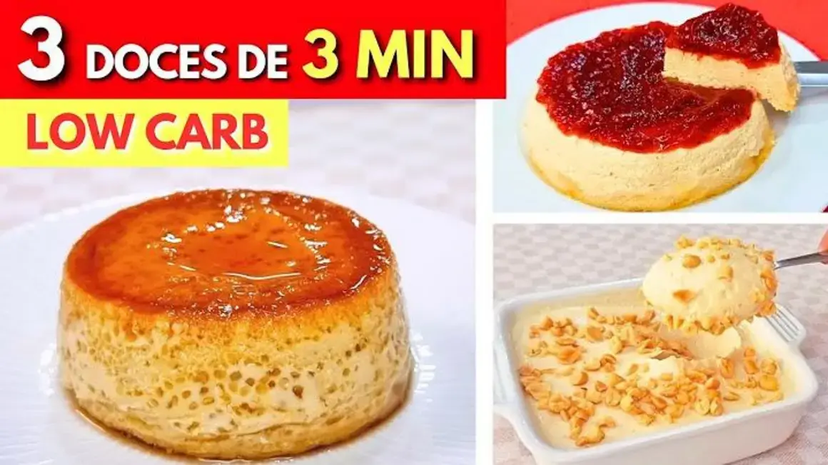 Receita de Doces Low Carb: 3 Delícias Práticas em Apenas 3 Minutos e 3 Ingredientes